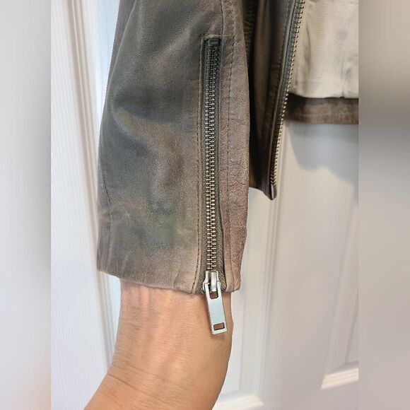 DOMA Goat Leather Moto Biker Jacket, Distressed Multi Zipper Closure | L - Picture 7 of 16